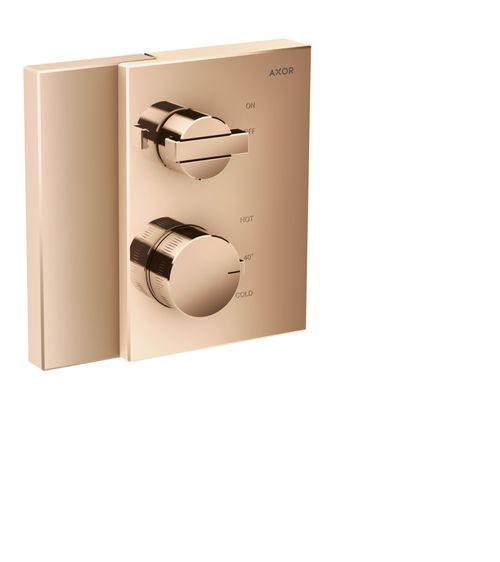 AXOR-HG-AXOR-Edge-Thermostat-Unterputz-mit-Absperrventil-Polished-Red-Gold-46750300 gallery number 1